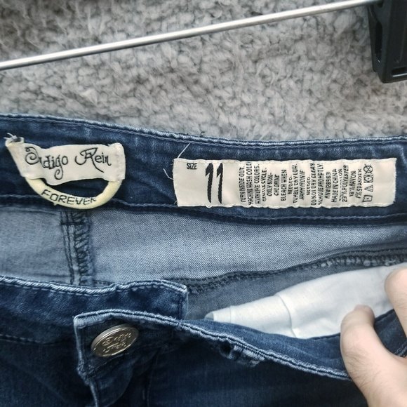 Indigo Rein Women's 11 Blue Skinny Jeans 32.75" 30.5" 8" - Picture 6 of 11